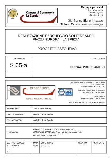 Elenco prezzi unitari - CCIAA della Spezia