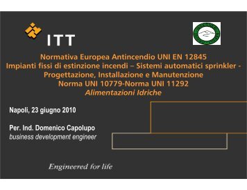 Normativa Europea Antincendio UNI EN 12845 Impianti fissi di ...