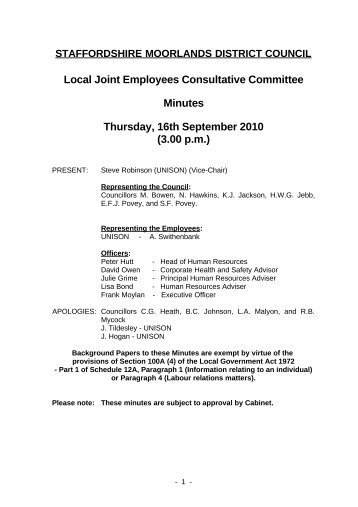 Item 8 Local Joint Employees Consultative Committees Minutes ...