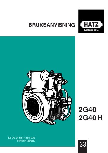 bruksanvisning 2g40 2g40 h - HATZ Diesel