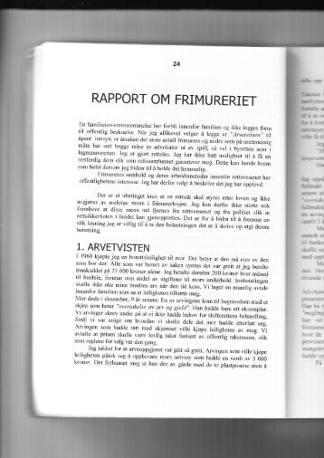 RAPPORT OM FRIMURERIET - Grunnlovens-vektere