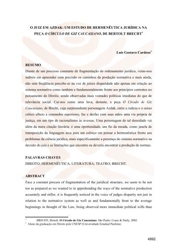 O JUIZ EM AZDAK: UM ESTUDO DE HERMENÊUTICA ... - CONPEDI