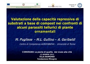 Valutazione della capacità repressiva di substrati a base di compost ...