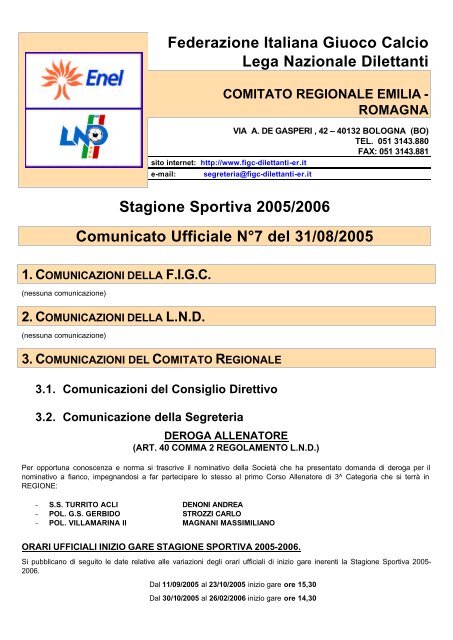 Federazione Italiana Giuoco Calcio Lega Nazionale Dilettanti ...