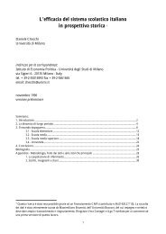 L'efficacia del sistema scolastico italiano in prospettiva storica 1