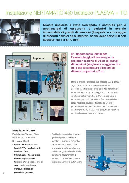 Procedimenti plasma e TIG. Applicazioni di saldatura automatica