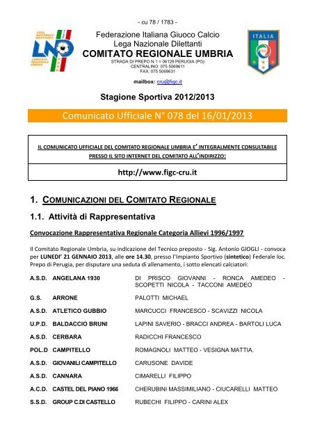 campionato seconda categoria - FIGC Comitato Regionale Umbria