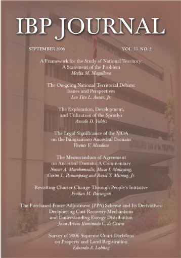 Journal Volume 33 no. 2 (2008) - the Integrated Bar of the ...