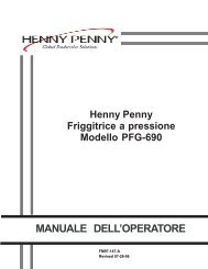 MANUALE DELL'OPERATORE - Henny Penny Corporation