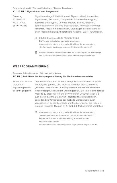 Wintersemester 2012/13 - Medienwissenschaften