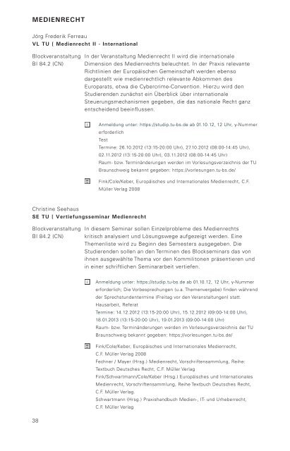 Wintersemester 2012/13 - Medienwissenschaften