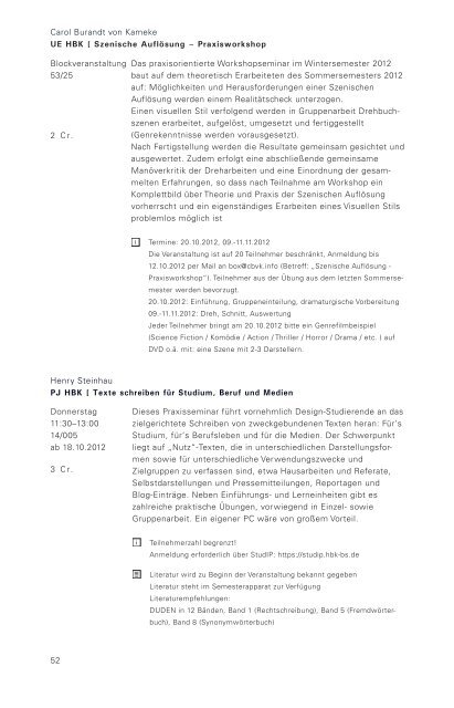 Wintersemester 2012/13 - Medienwissenschaften