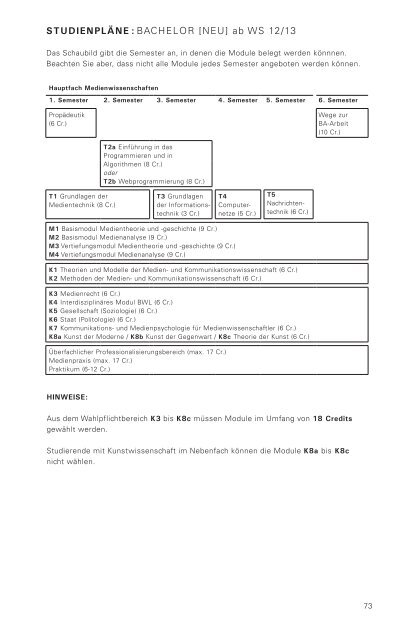 Wintersemester 2012/13 - Medienwissenschaften