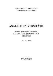 universitatea creştină - Facultatea de Limbi Straine - Dimitrie Cantemir