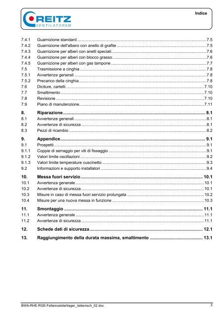 Bedienungsanleitung KXE - REITZ-Schweiz Ventilatoren