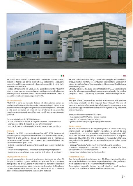 Biogastreatment and combustion - Progeco srl