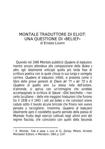 Montale ed Eliot