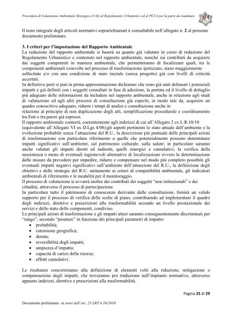 Valutazione Ambientale - Comune di Grosseto