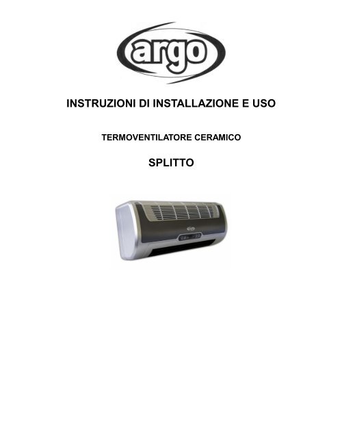 manuale argo splitto - VentilazioneShop