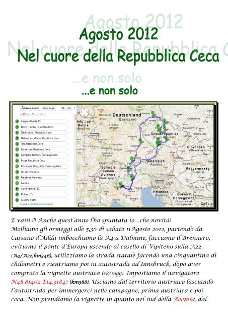 Leggi il resoconto completo - Camper online