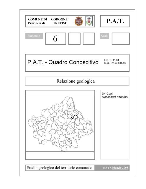 Relazione Geologica - Comune di Codognè