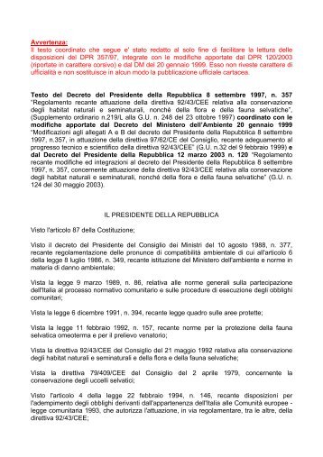 D.P.R. 120/03 - Regione Marche