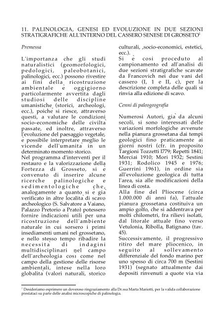 11. P. PAOLI, G. CELLAI CIUFFI, C. BINI, Palinologia, genesi ... - BibAr