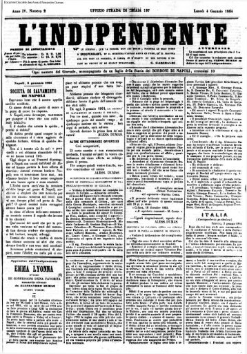 L'INDIPENDENTE - Les Journaux d'Alexandre Dumas