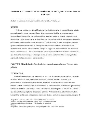DISTRIBUIÇÃO ESPACIAL DE HEMIEPÍFITAS EM RELAÇÃO A ...