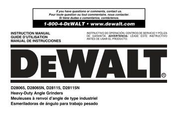 1-800-4-DEWALT • www.dewalt.com