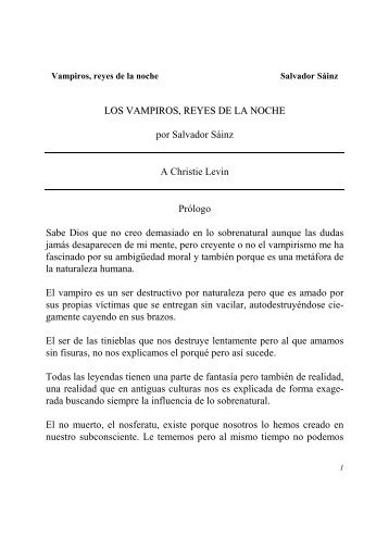 LOS VAMPIROS, REYES DE LA NOCH EE por Salvador Sáinz A ...