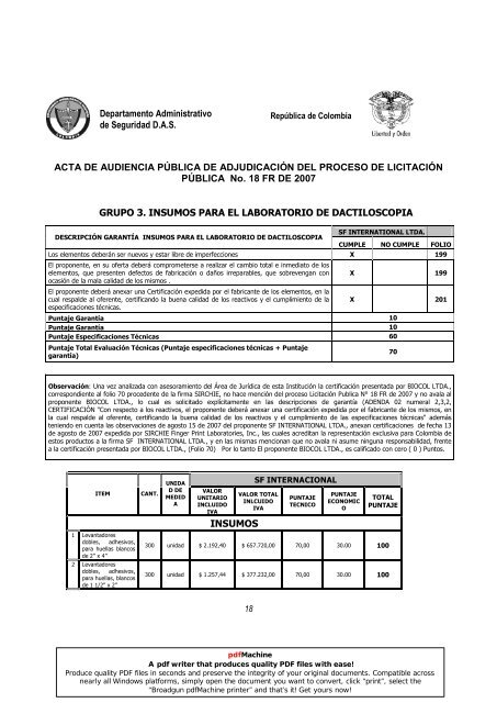 ACTA DE AUDIENCIA PÚBLICA DE ADJUDICACIÓN DEL ...