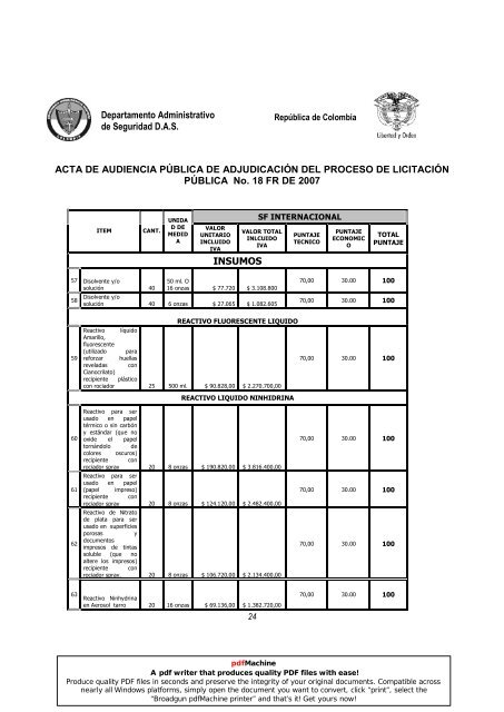 ACTA DE AUDIENCIA PÚBLICA DE ADJUDICACIÓN DEL ...