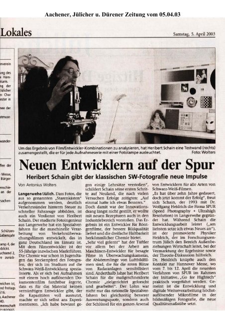 Aachener, Jülicher u. Dürener Zeitung vom 05.04.03