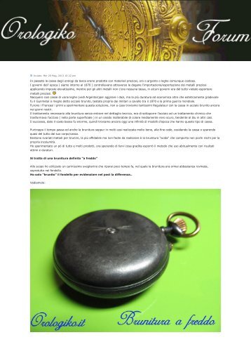 In passato le casse degli orologi da tasca erano ... - Orologiko.It
