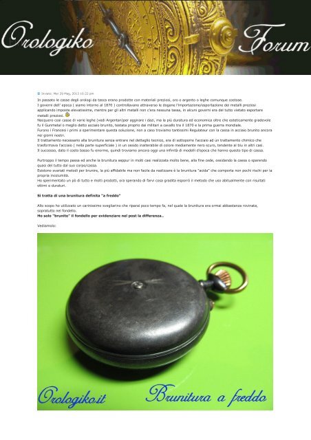 In passato le casse degli orologi da tasca erano ... - Orologiko.It