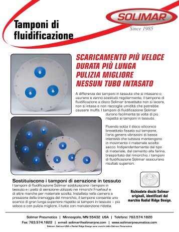 Tamponi di fluidificazione - Solimar Pneumatics