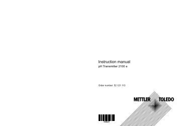 Instruction manual - METTLER TOLEDO
