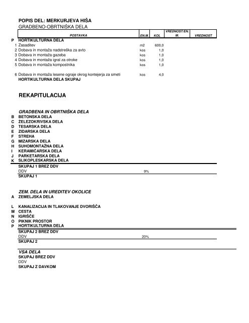 (MERKURJEVA HI\212A- Popis del 2 .xls)