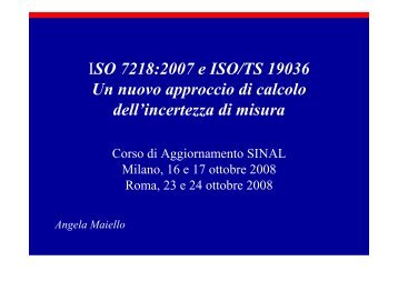 ISO 7218 2007 e INCERTEZZA-ISO TS 19036 SINAL ottobre 2008 ...