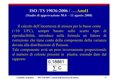 ISO 7218 2007 e INCERTEZZA-ISO TS 19036 SINAL ottobre 2008 ...