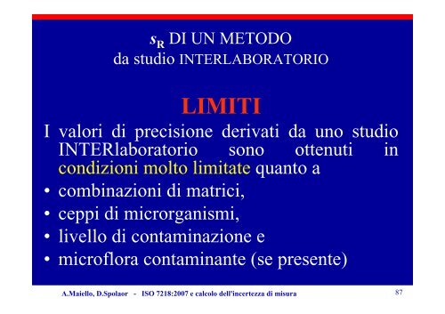 ISO 7218 2007 e INCERTEZZA-ISO TS 19036 SINAL ottobre 2008 ...