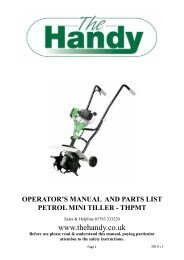 Handy Petrol Mini Garden Tiller Intruction Manual - Tooled-Up.com