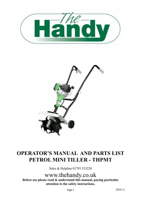 Handy Petrol Mini Garden Tiller