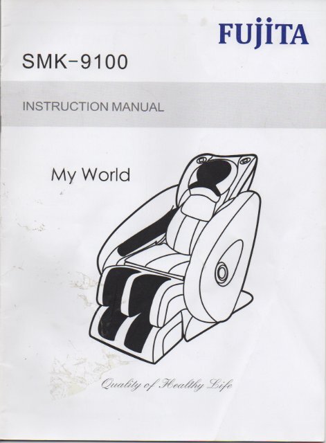 Fujita SMK9100 User Manual - Massage Chair