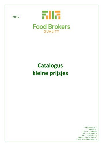Catalogus kleine prijsjes - Food Brokers BV