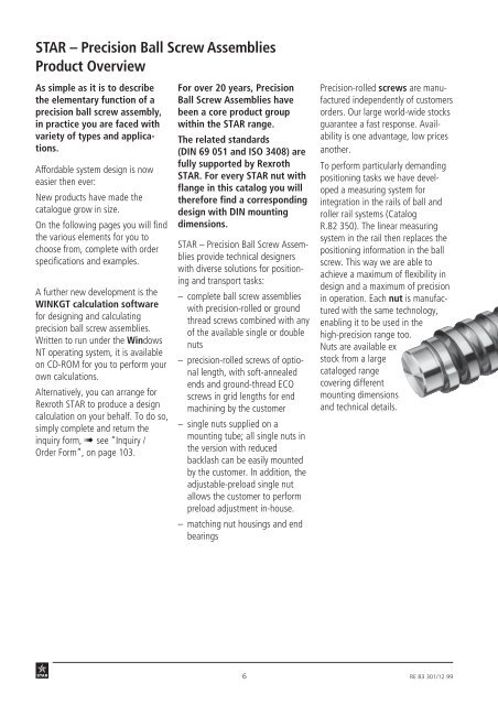 STAR – Precision Ball Screw Assemblies