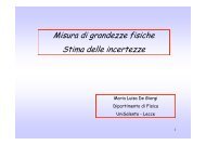 Misura di grandezze fisiche Stima delle incertezze - Dipartimento di ...