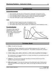 Blackbody Radiation – Instructor's Guide