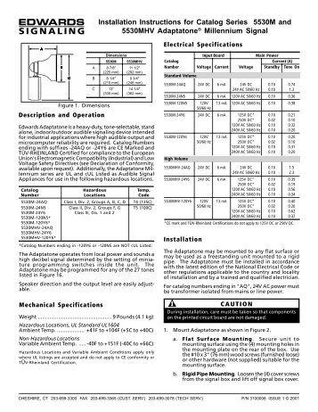 Installation Instructions for Catalog Series 5530M and ... - Kele